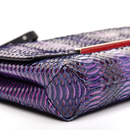 Christian Louboutin Watersnake Rocaille Rougissime Clutch Violet 6 of 11