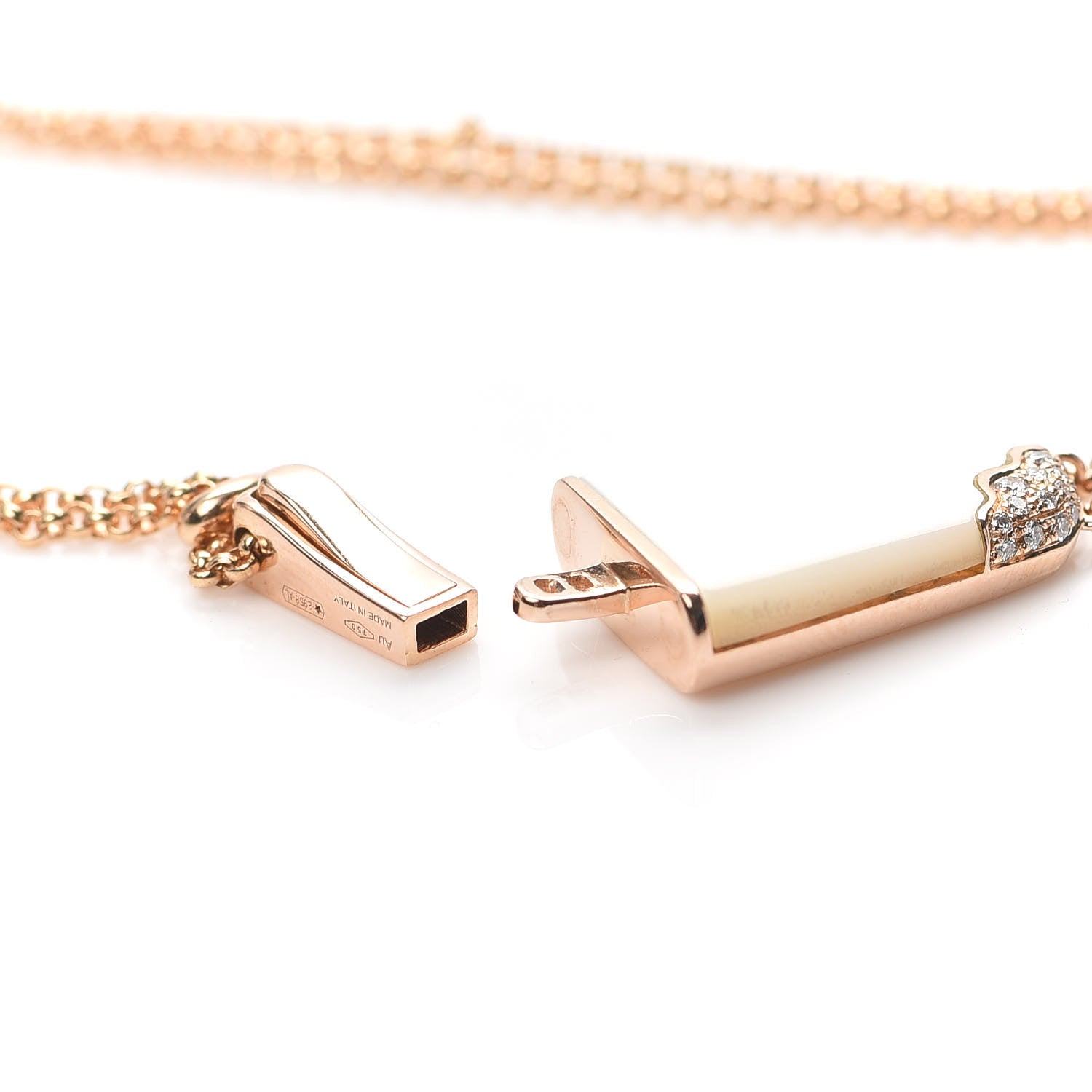 Bulgari 18K Rose Gold Mother of Pearl Diamond Gelati Bracelet ML 6 of 6