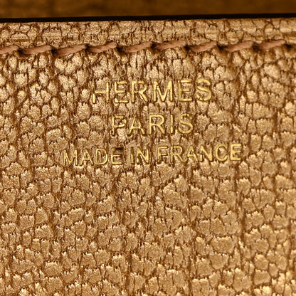 Hermes Metallic Chevre Chamkilight Kelly Pocket Long Wallet Dore 6 of 9