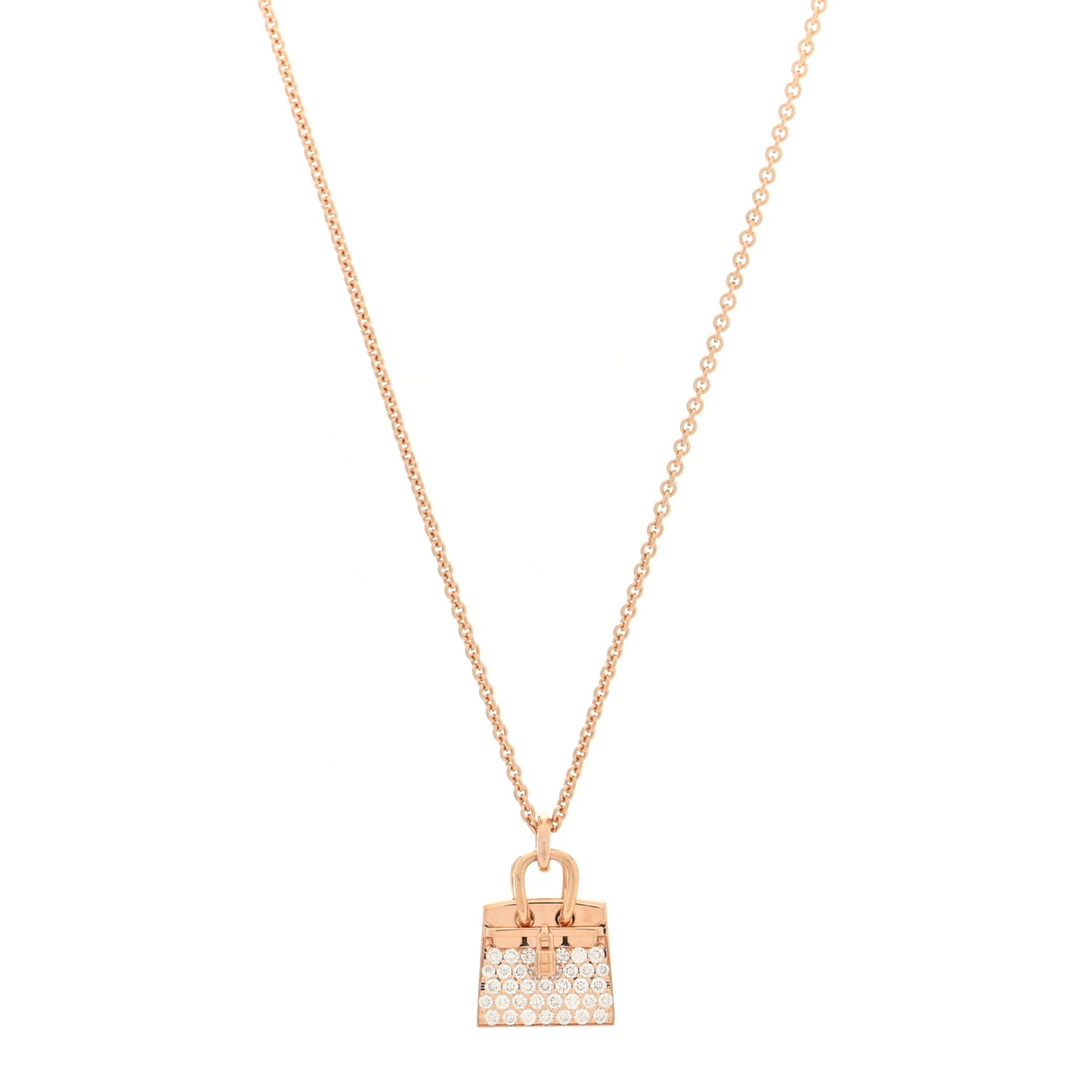 18K Rose Gold Diamond Birkin Amulettes Pendant Necklace