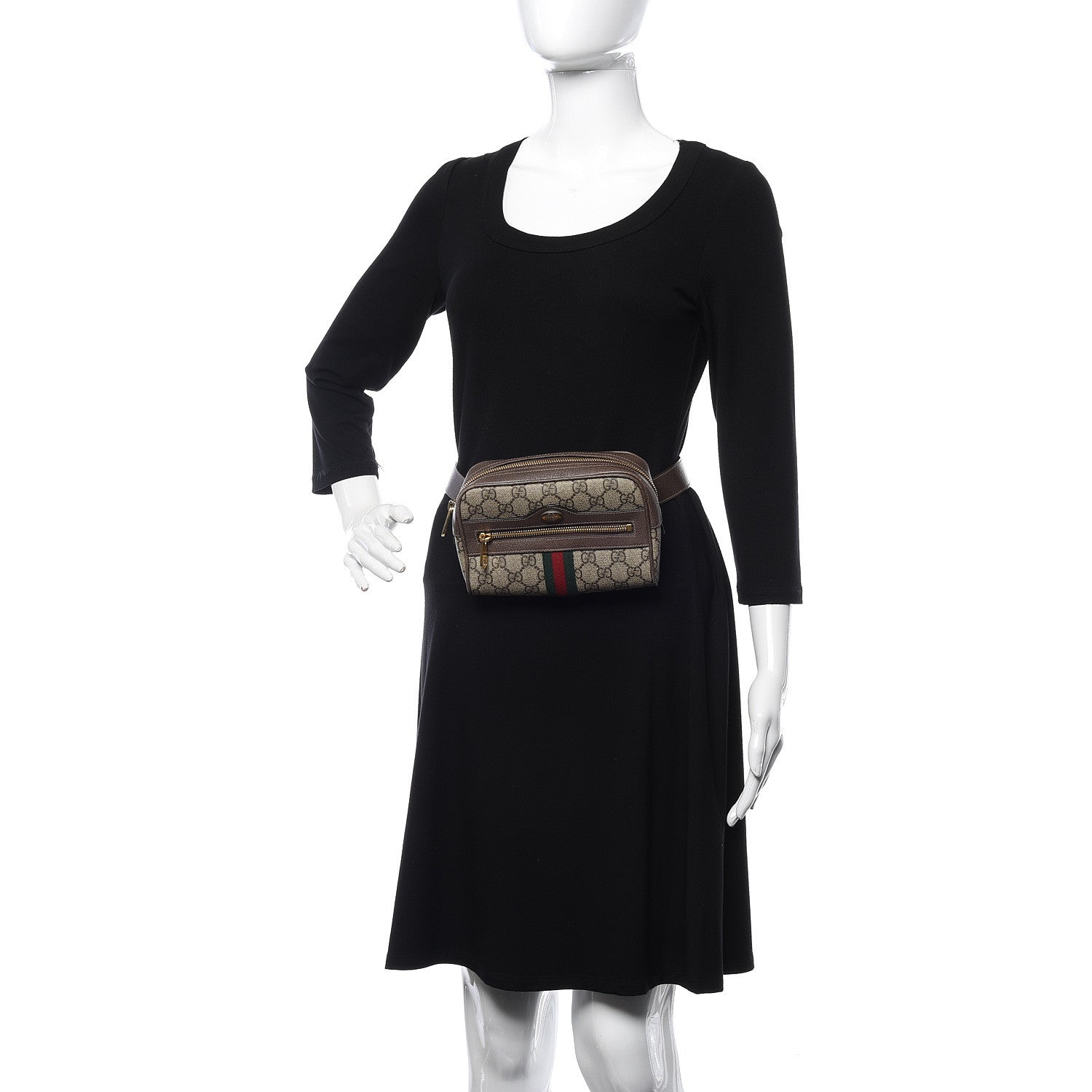 Gucci GG Supreme Monogram Web Small Ophidia Belt Bag 85 34 Dark Brown 2 of 14