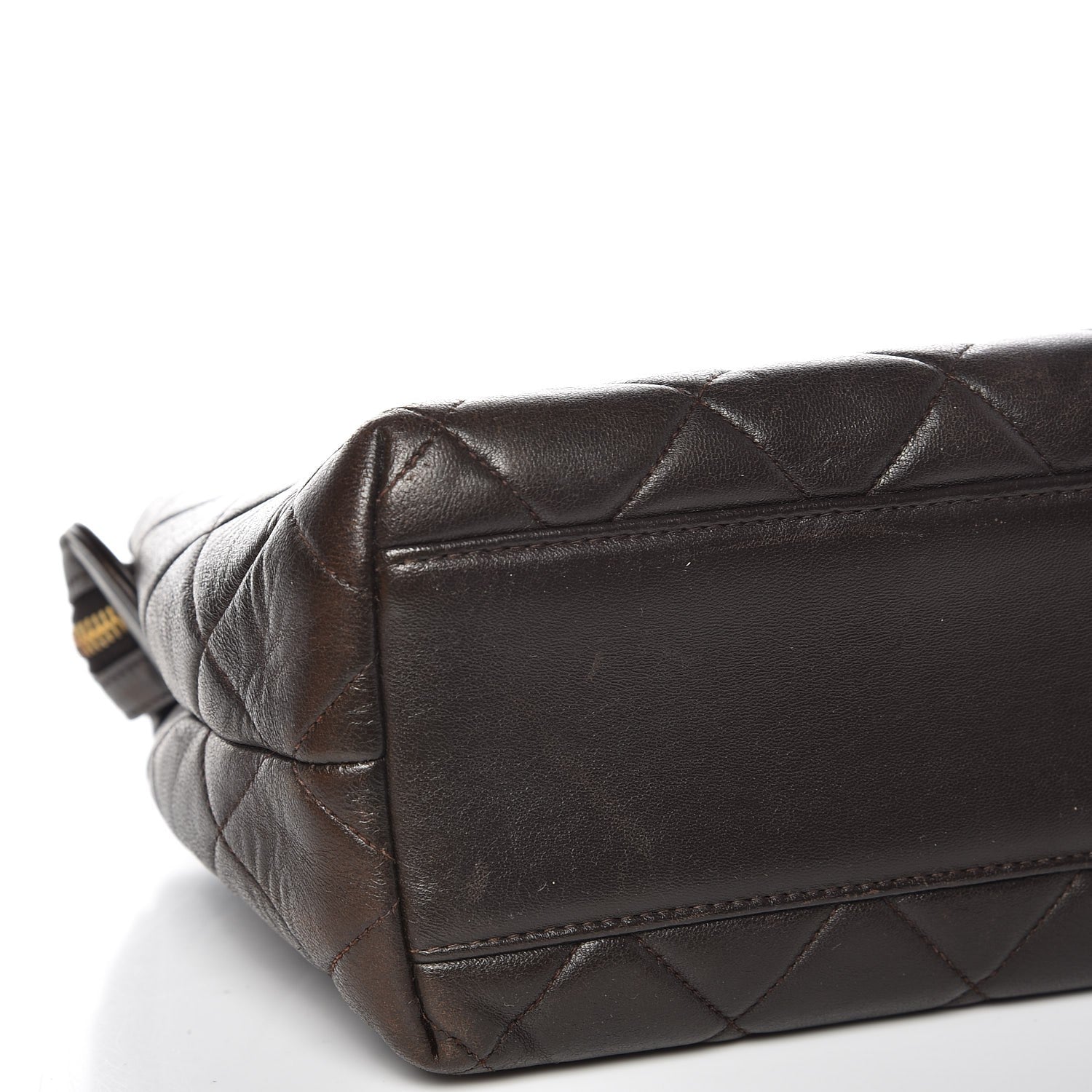 Chanel Lambskin Quilted Shoulder Bag Dark Brown 13 of 15