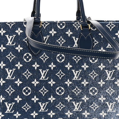 Louis Vuitton Monogram Jacquard Denim Onthego MM Bleu 7 of 9