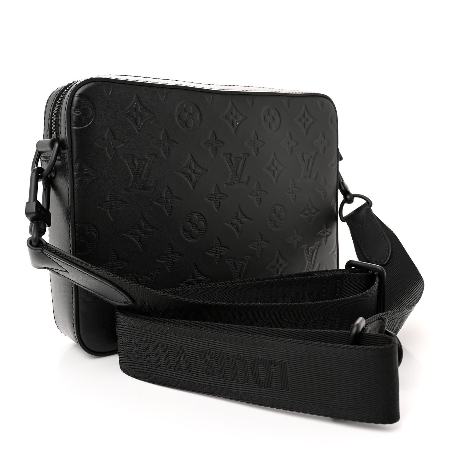 Calfskin Monogram Shadow Duo Messenger Black