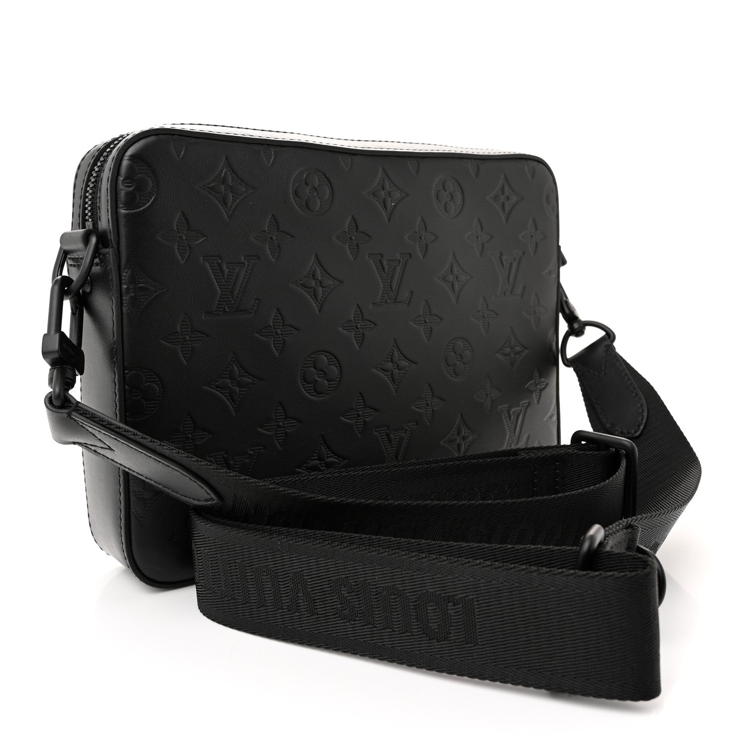 Louis Vuitton Calfskin Monogram Shadow Duo Messenger Black 3 of 9