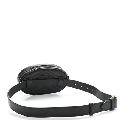 Gucci Calfskin Matelasse GG Marmont Belt Bag 85 34 Black 3 of 10