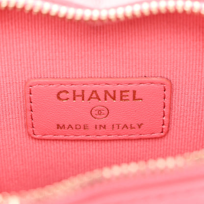 Chanel Lambskin Quilted CC In Love Heart Clutch With Chain Pink 6 of 10