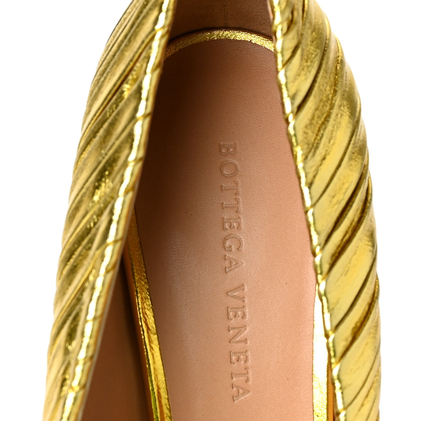 Metallic Bark Nappa Almond Pumps 38 Gold