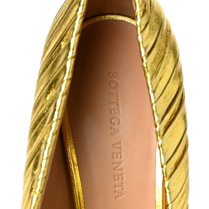 Bottega Veneta Metallic Bark Nappa Almond Pumps 38 Gold 7 of 9