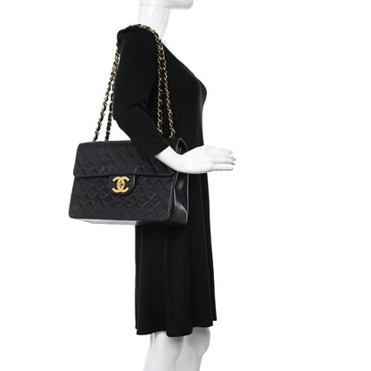 Chanel Lambskin Quilted XL Jumbo Single Flap Black 2 of 10