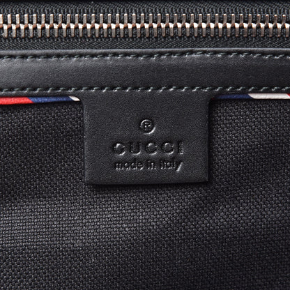 Gucci Soft GG Supreme Monogram Appia Calfskin Web Night Courrier Medium Carry On Duffle Black Grey 7 of 13