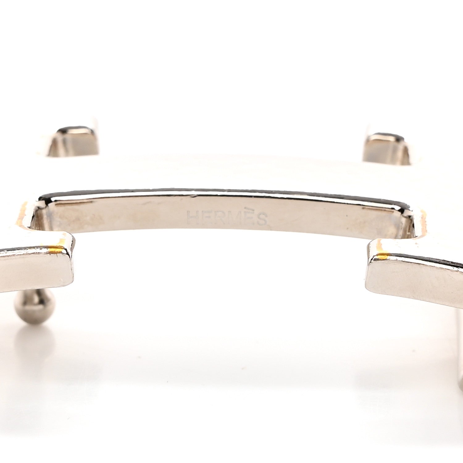 Hermes Palladium Martelee 32mm H Belt Buckle Silver 5 of 7