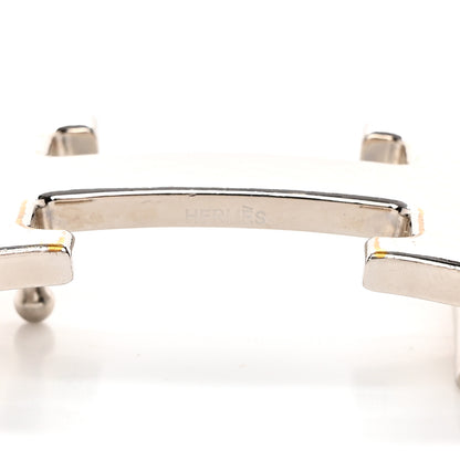 Hermes Palladium Martelee 32mm H Belt Buckle Silver 5 of 7