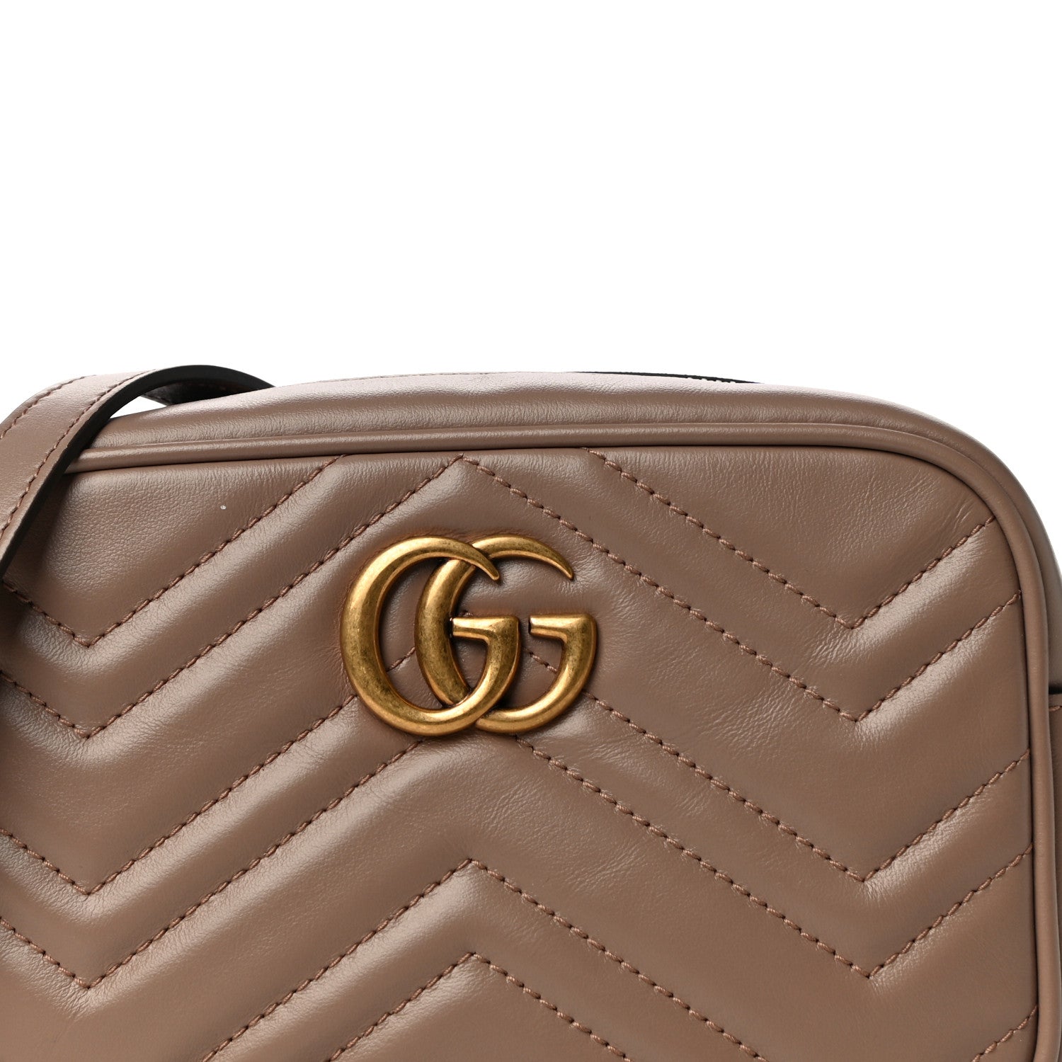Gucci Calfskin Matelasse Mini GG Marmont Chain Shoulder Bag Porcelain Rose 9 of 12