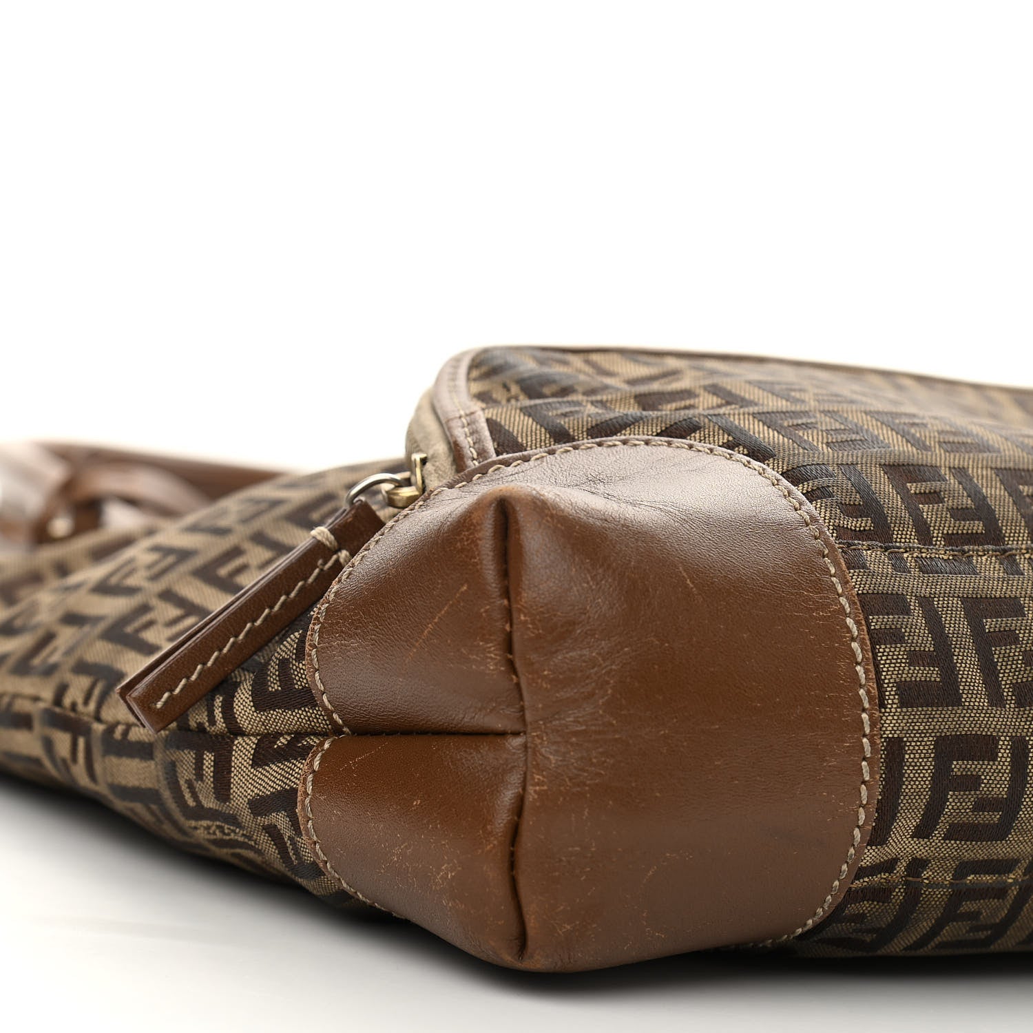 Fendi Zucchino Cuoio Chef Tote Mogano Panna Fango 5 of 13