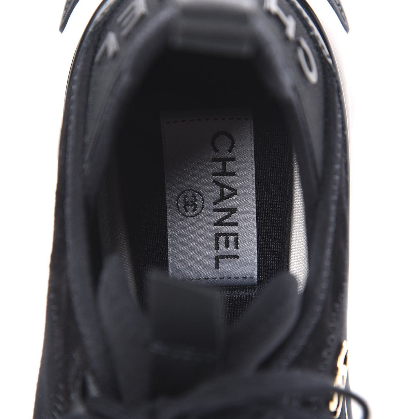 Velvet Calfskin Mixed Fibers CC Sneakers 36.5 Black