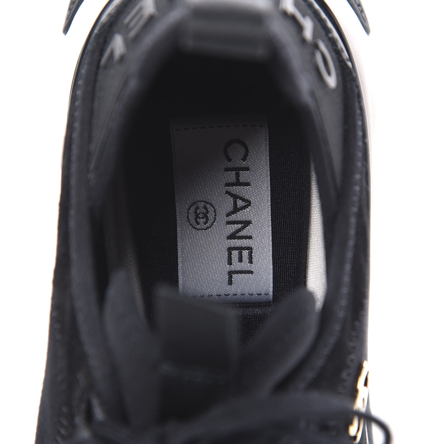 Chanel Velvet Calfskin Mixed Fibers CC Sneakers 36.5 Black 6 of 8