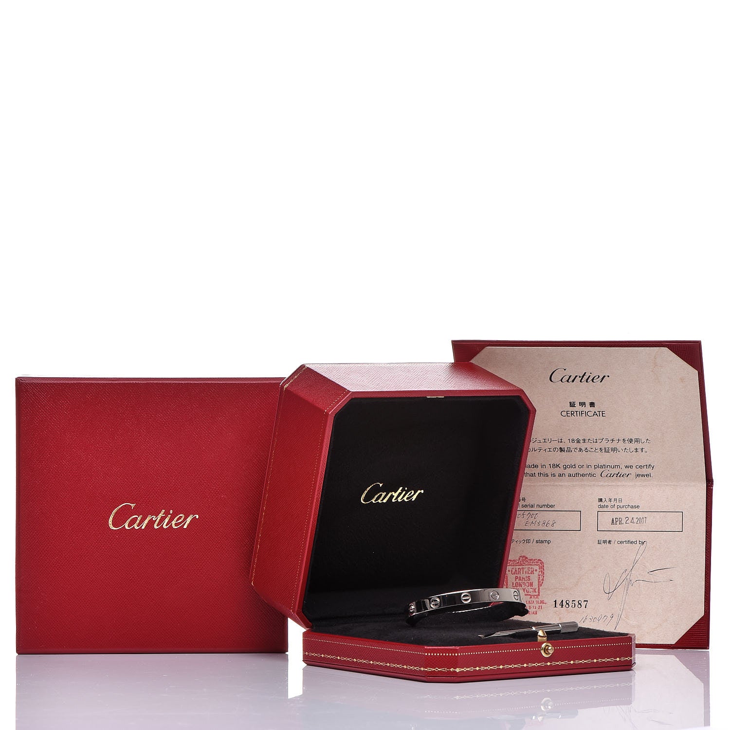 Cartier 18K White Gold LOVE Bracelet 17 8 of 8