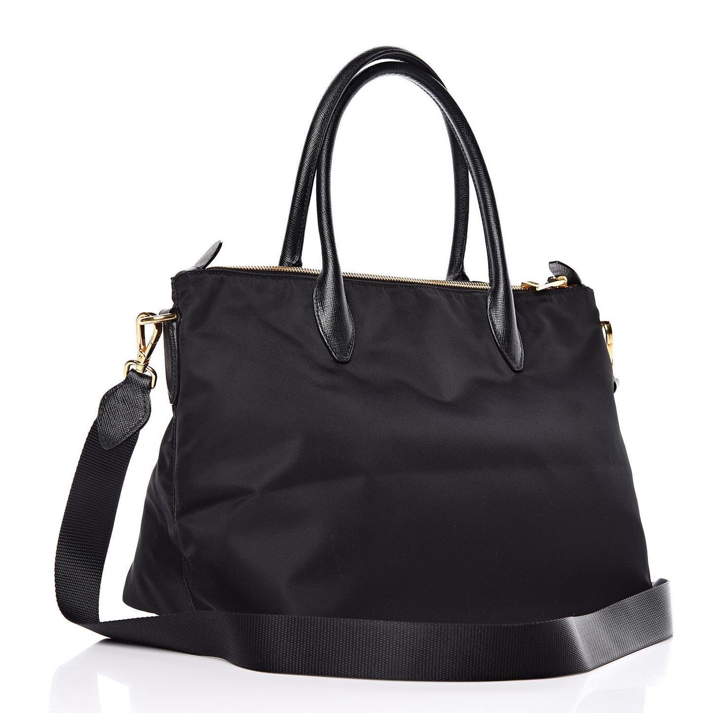 Saffiano Tessuto Nylon Tote Black