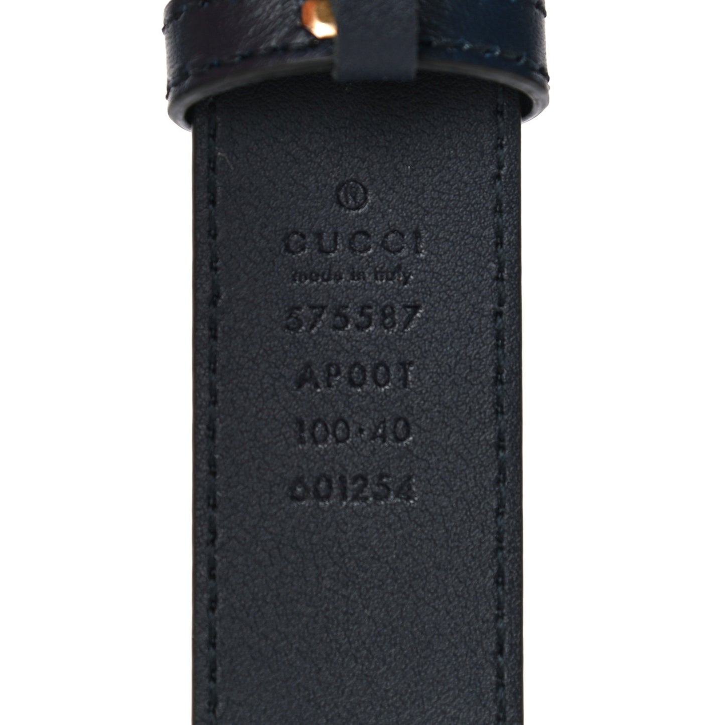 Calfskin Framed Double G Belt 100 40 Blue
