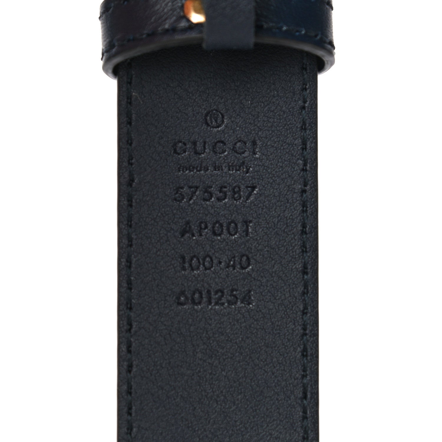 Gucci Calfskin Framed Double G Belt 100 40 Blue 4 of 7