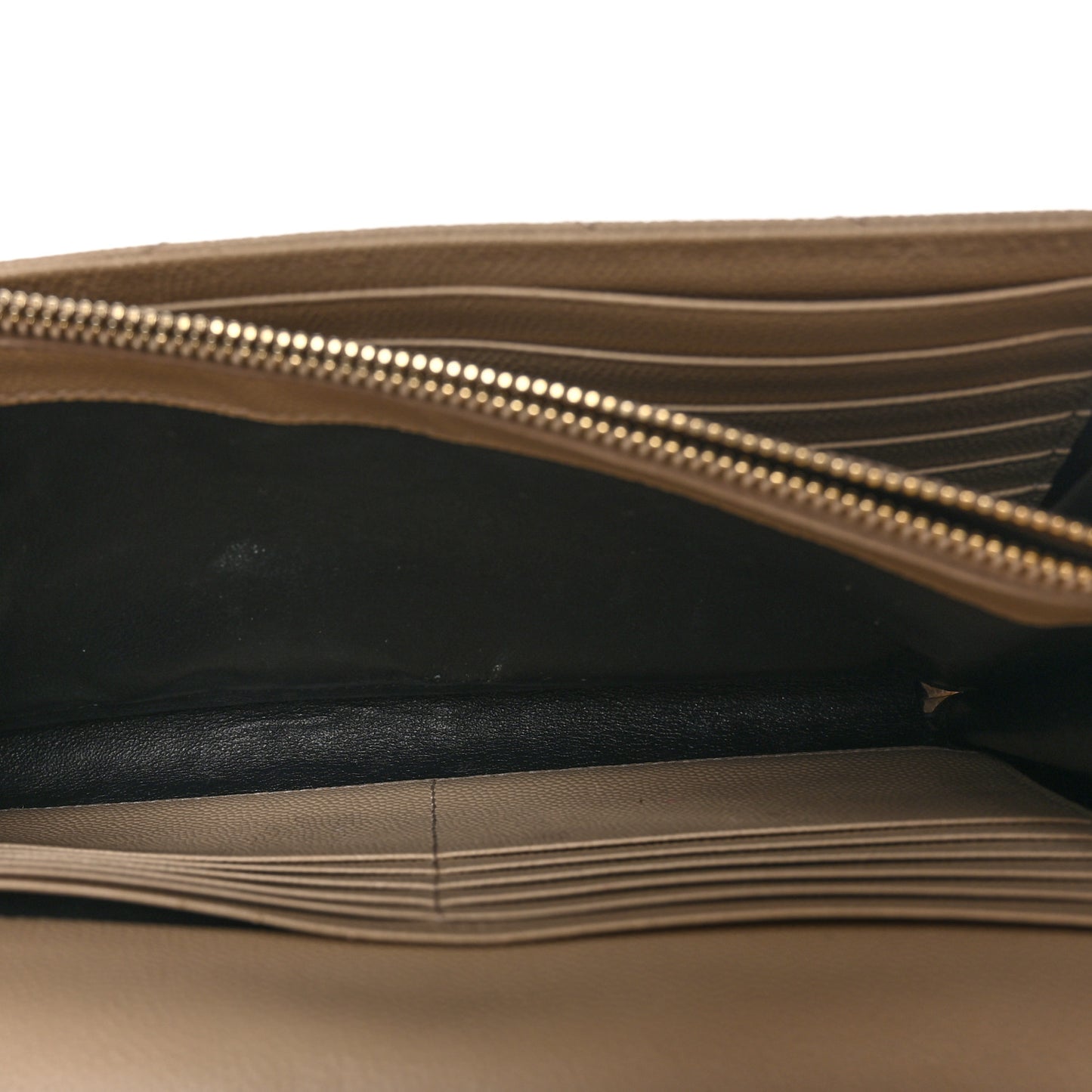 Grain De Poudre Matelasse Chevron Monogram Chain Wallet Dark Latte