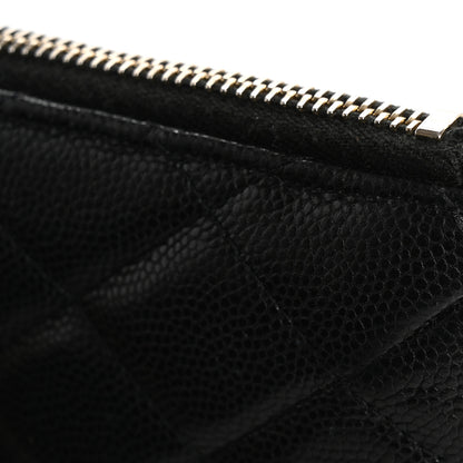 Chanel Iridescent Caviar Quilted Classic Flat Wallet Pouch Black 11 of 12