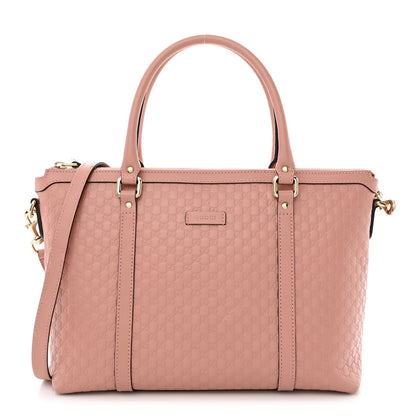 Gucci Soft Microguccissima Small Zippered Satchel Soft Pink 1 of 12