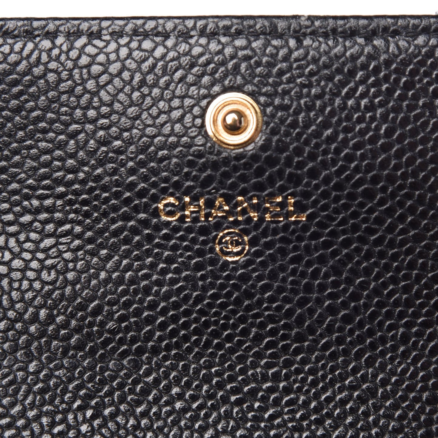 Caviar Quilted Large Gusset Flap Wallet Black