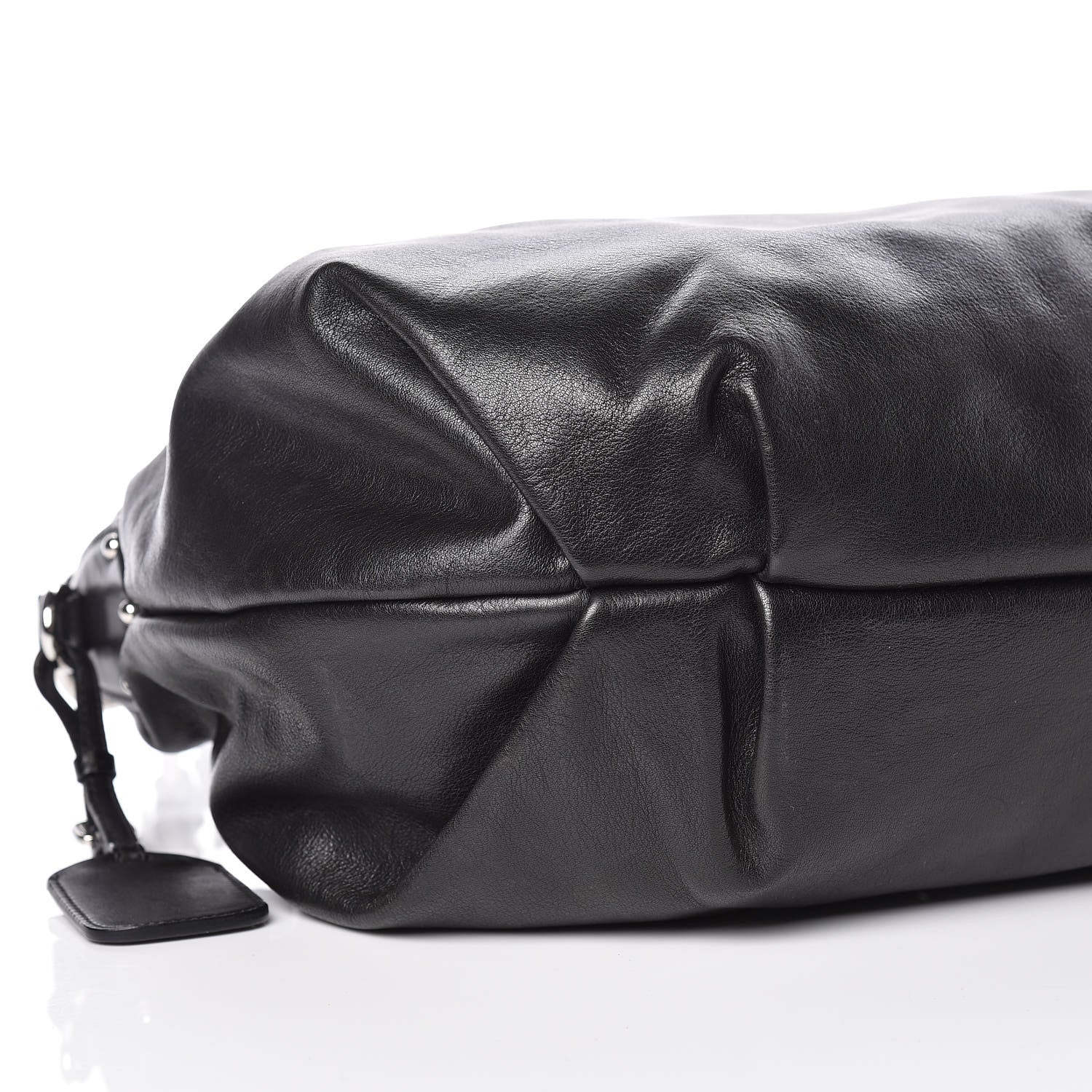 Prada Soft Calf Pleated Hobo Black 8 of 9