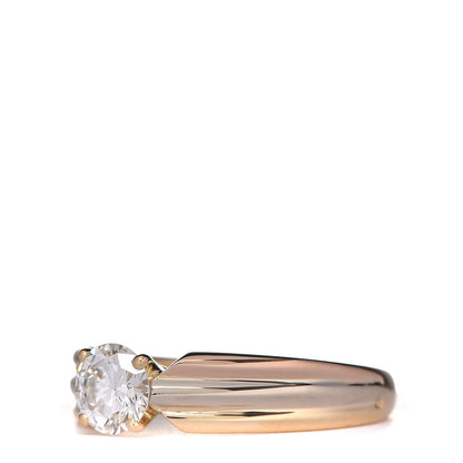 Cartier 18K Pink Yellow White Gold Diamond .57ct Solitaire Trinity Engagement Ring 52 6 4 of 8