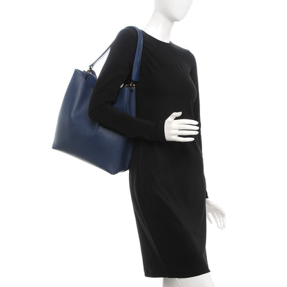 MCM Grained Calfskin Large Milla Hobo Navy Blue 3 of 18