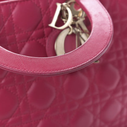 Christian Dior Lambskin Cannage Large Lady Dior Pink 9 of 13