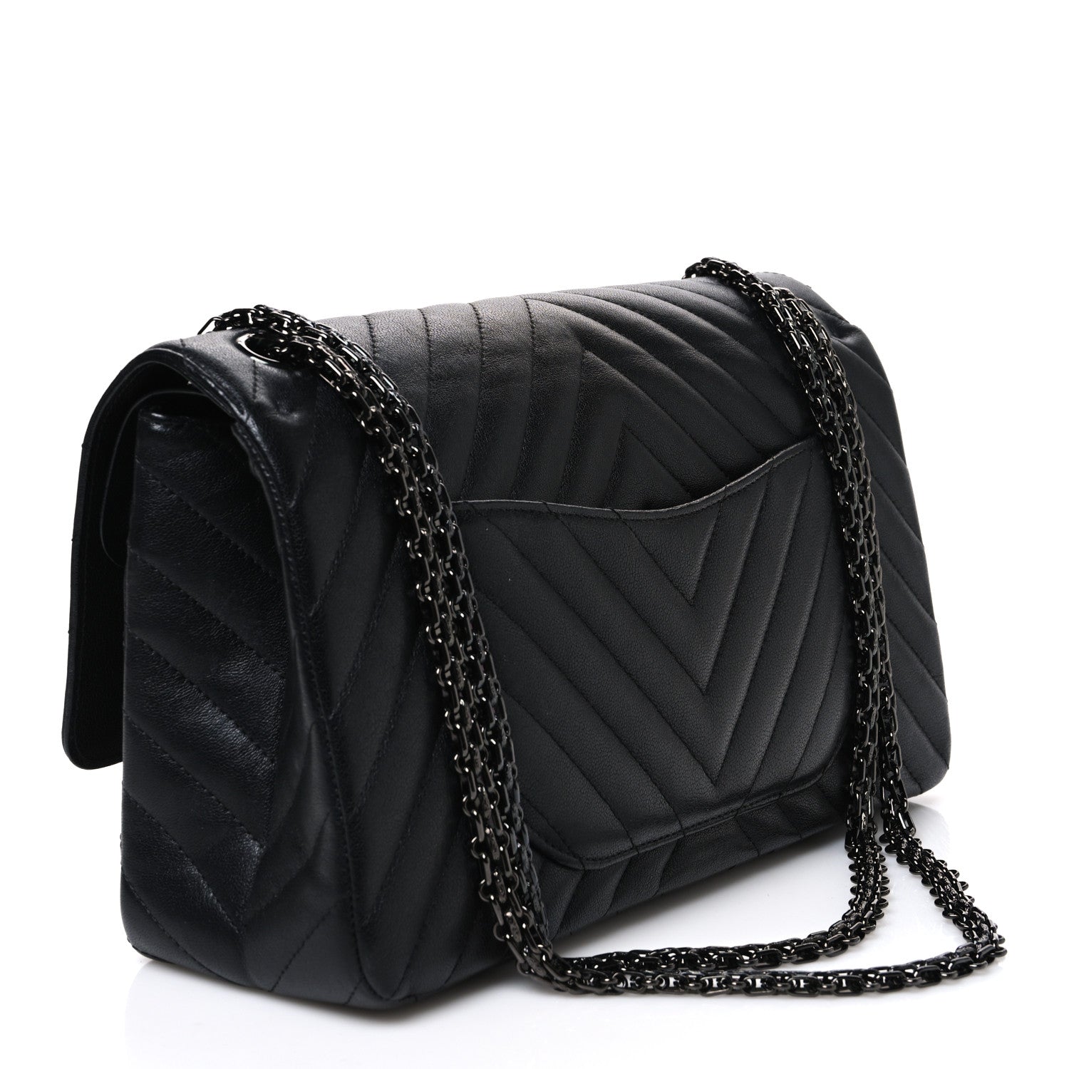 Chanel Sheepskin Chevron Quilted 2.55 Reissue 226 Flap So Black 3 of 10
