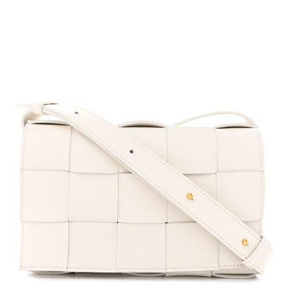 Bottega Veneta Lambskin Maxi Intrecciato Cassette Crossbody Bag White 1 of 10
