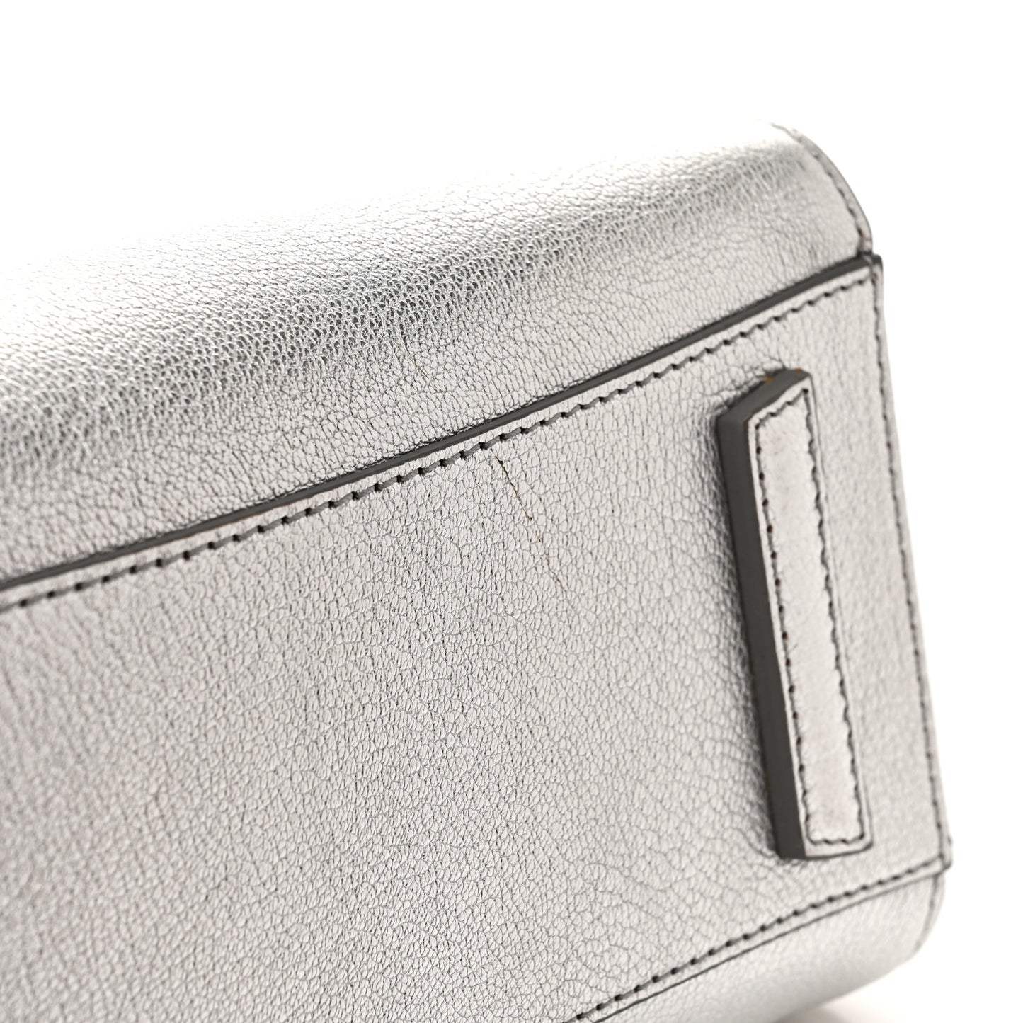 Metallic Sugar Goatskin Mini Antigona Silver