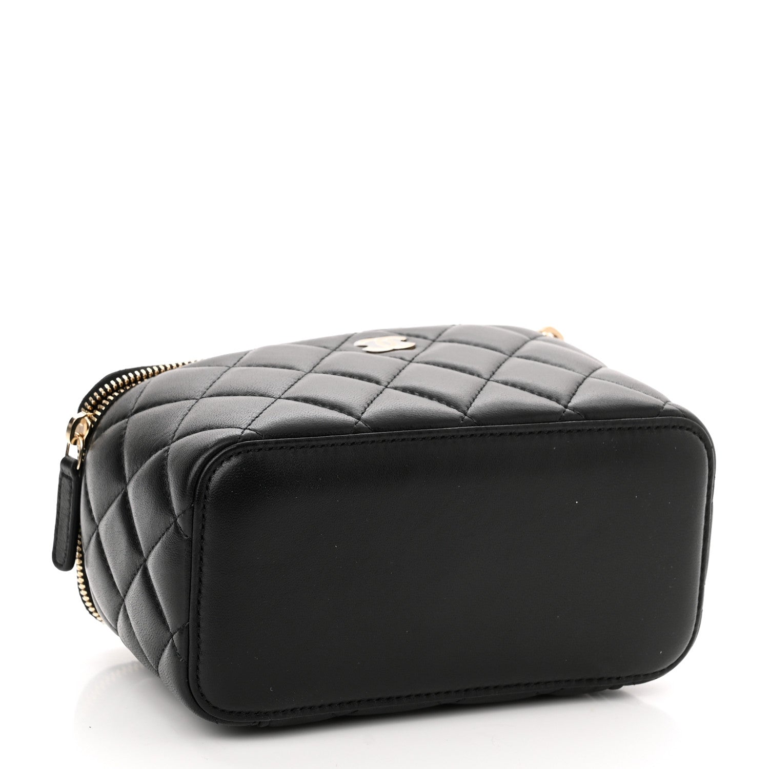 Chanel Lambskin Quilted Small Vanity Case With Chain Black 4 of 10