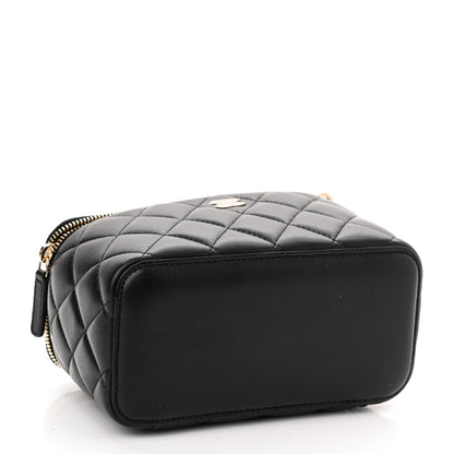 Chanel Lambskin Quilted Small Vanity Case With Chain Black 4 of 10