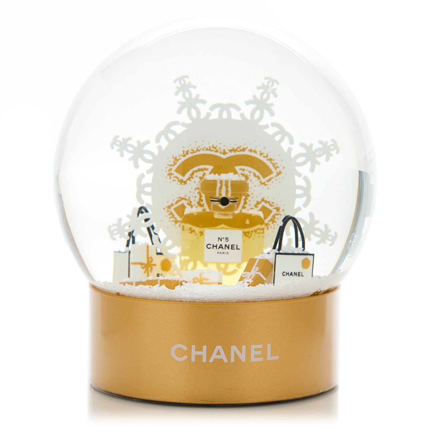 Glass N°5 Perfume Bottle Snow Globe
