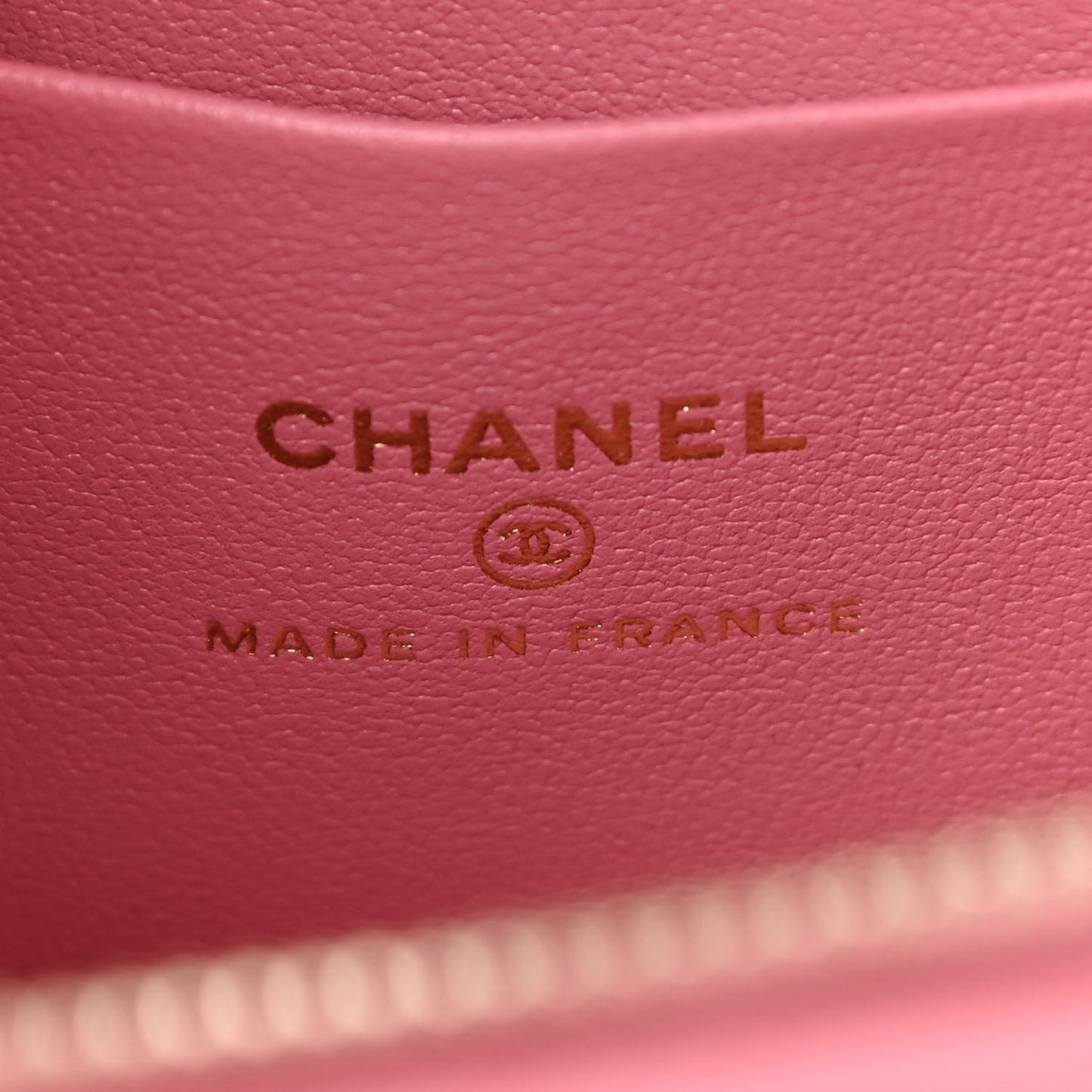 Lambskin Quilted Small Top Handle Vanity Case With Chain Dark Pink