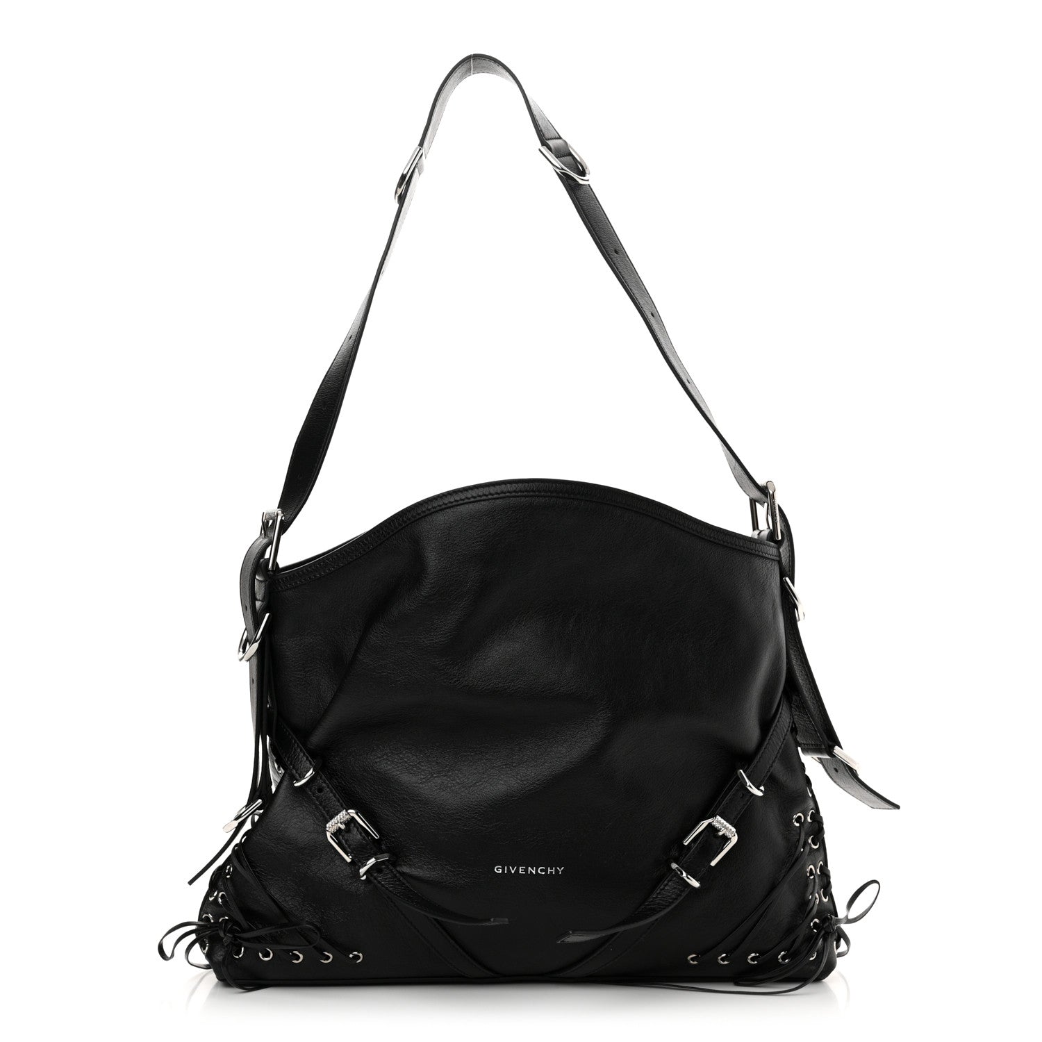 Givenchy Tumbled Calfskin Corset Medium Voyou Bag Black 1 of 11