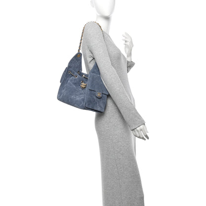 Chanel Suede Quilted Small Chanel 25 Handbag Blue 2 of 11