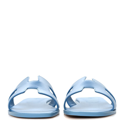 Hermes Box Calfskin Oran Sandals 42 Bleu Cameo 3 of 9