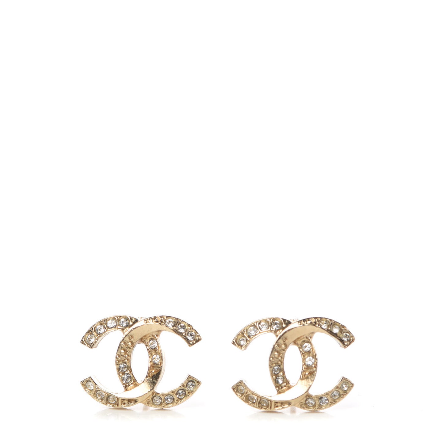 Crystal CC Earrings Light Gold