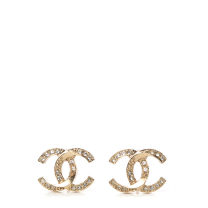 Chanel Crystal CC Earrings Light Gold 1 of 6