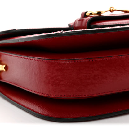 Gucci GG Supreme Monogram Azalea Calfskin Horsebit 1955 Shoulder Bag Beige Ebony New Cherry Red 10 of 11