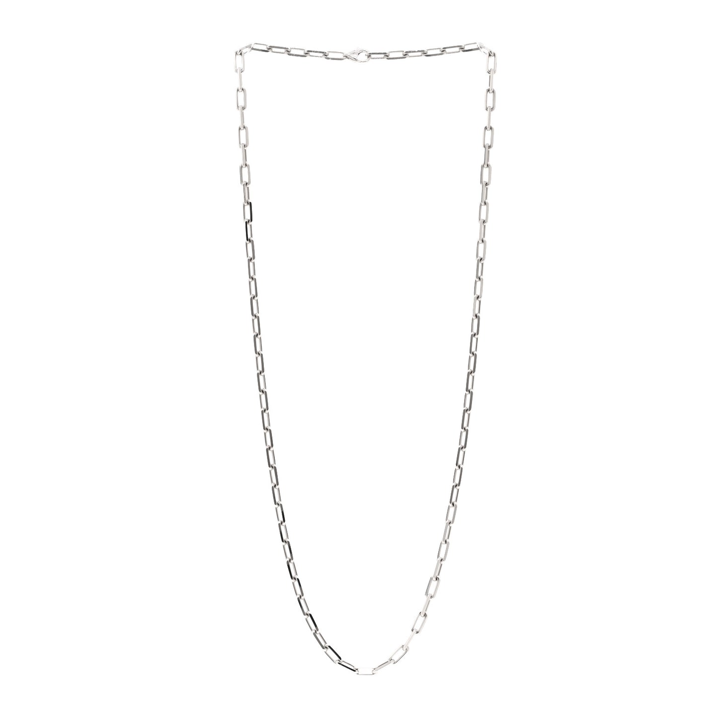 18K White Gold SM Santos De Cartier Link Necklace