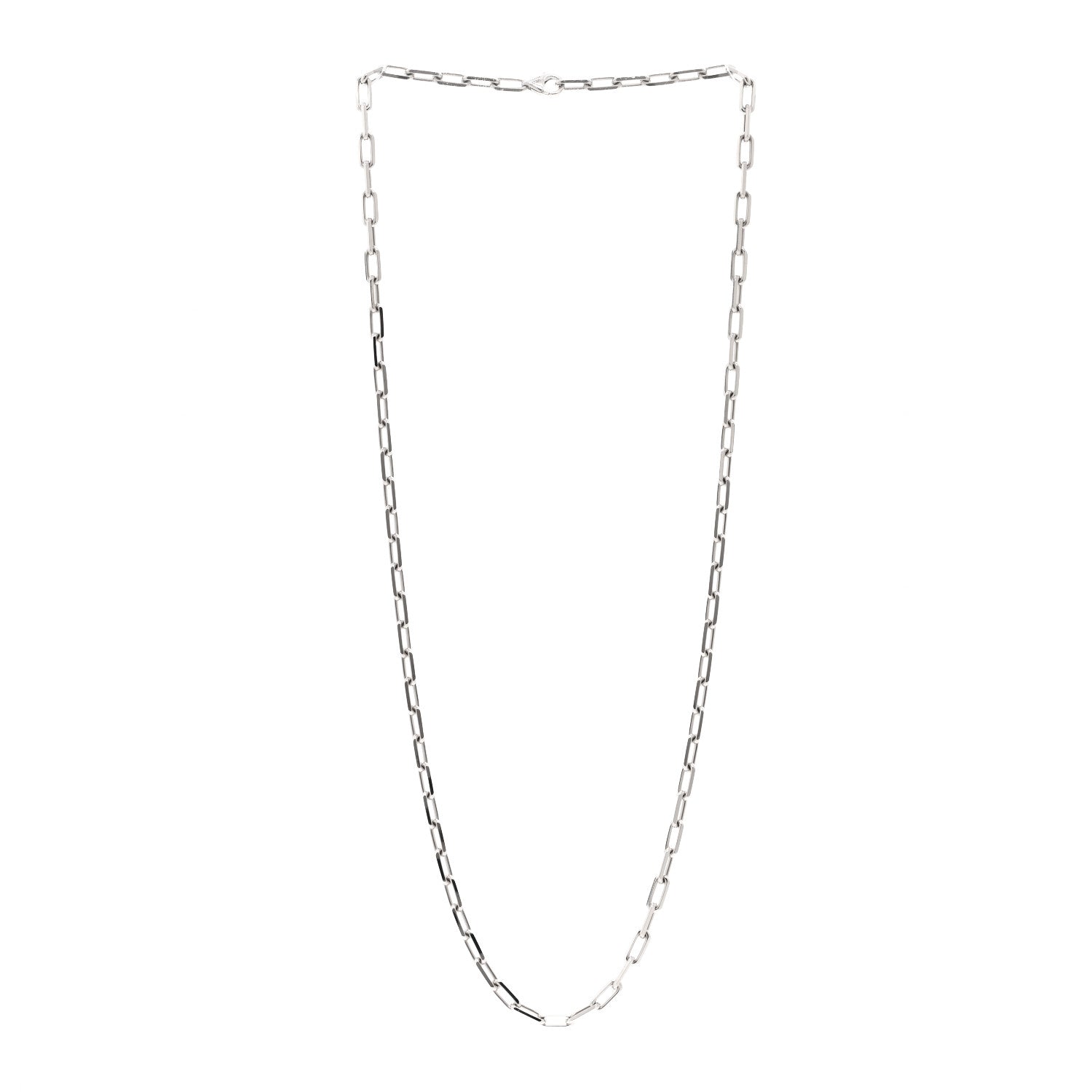Cartier 18K White Gold SM Santos De Cartier Link Necklace 3 of 5