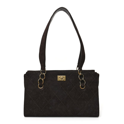 Chanel Suede Caviar Stitched CC Shoulder Bag Brown 1 of 12