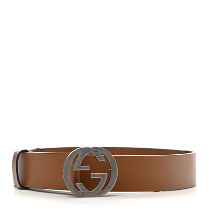 Gucci Selleria Calfskin Mens Interlocking G 37mm Belt 80 32 Cuir 1 of 5